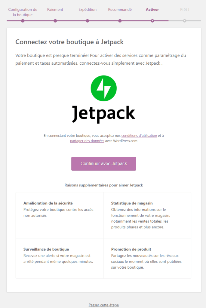 connecter jetpack a woocommerce