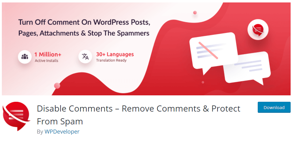 Disable comments : plugin WordPress de désactivation et suppression de commentaires